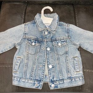 Toddler jean jacket with Mickey Mouse on back